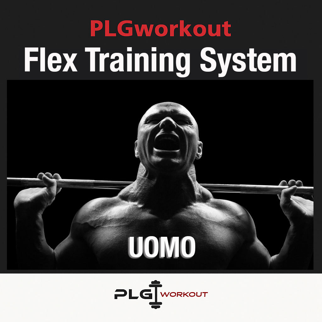 PLGworkout Flex Training System, programma di allenamento per uomo con esercizi di forza e flessibilità