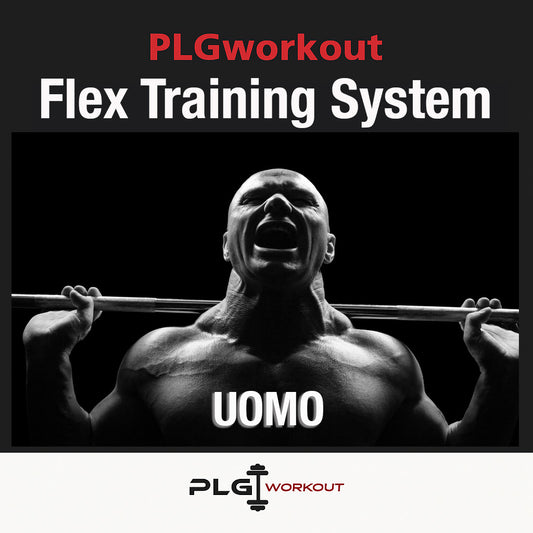 PLGworkout Flex Training System, programma di allenamento per uomo con esercizi di forza e flessibilità